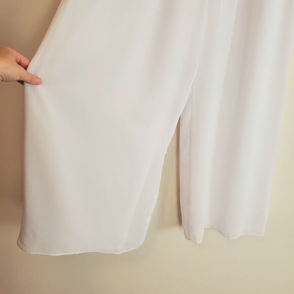 Vintage 80s Wide Leg Trousers White S/M - Picture 7 of 9